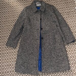 Larry Levine Women’s long black and white peacoat size 14